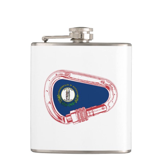 Kentucky Flag Climbing Carabiner Hip Flask (Front)