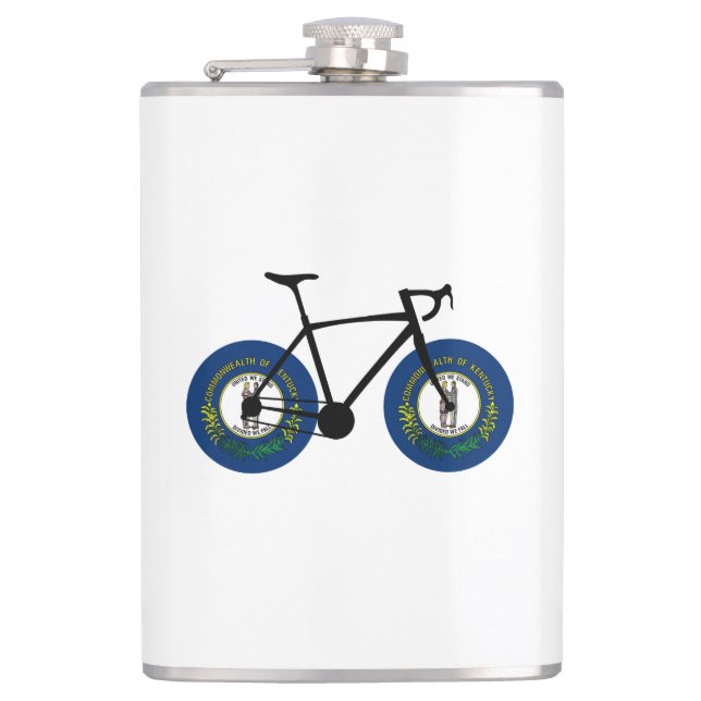 Kentucky Flag Cycling Hip Flask (Front)