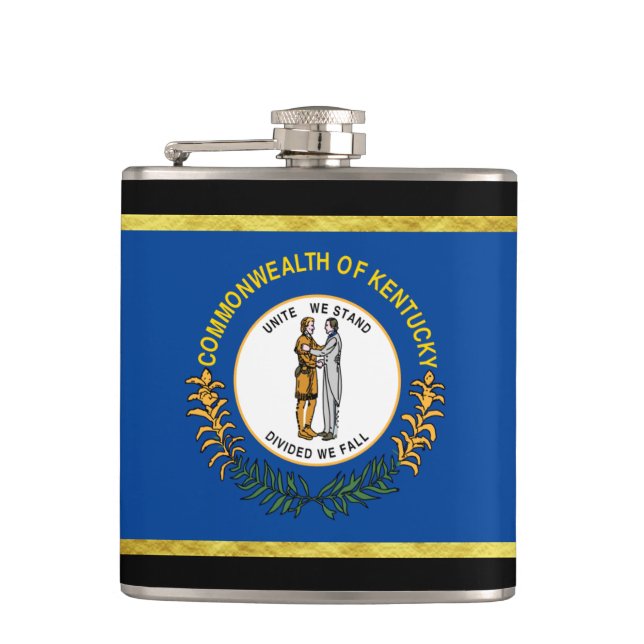 Kentucky flag hip flask (Front)