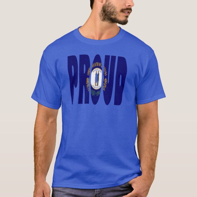 Kentucky Flag in the Words Proud Frankfort Kentuck T-Shirt (Front)