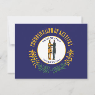 Kentucky Flag United We Stand Frontiersman Postcard