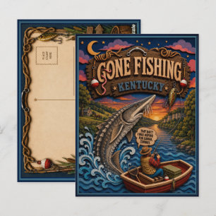 Kentucky Gone Fishing Lake Sturgeon Postcard