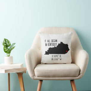 Kentucky GPS Coordinates with Heart Cushion
