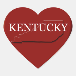 Kentucky Heart Map Design Sticker