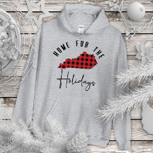 Kentucky Holiday Buffalo Plaid Home State Hoodie