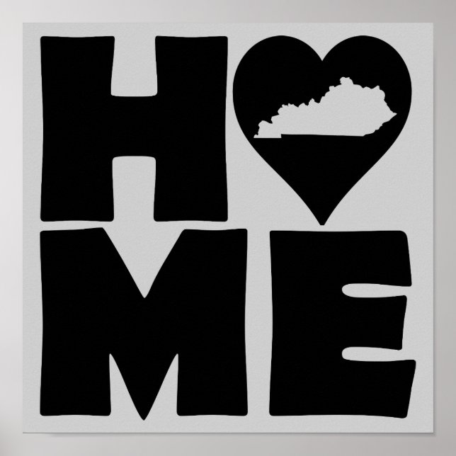 Kentucky Home Heart State Poster Sign (Front)