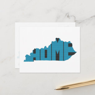 Kentucky Home State Blue Word Art Postcard