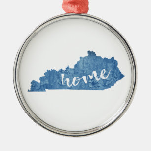 Kentucky Home Wood Grain Metal Ornament