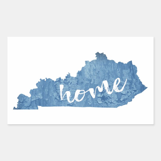 Kentucky Home Wood Grain Rectangular Sticker (Front)