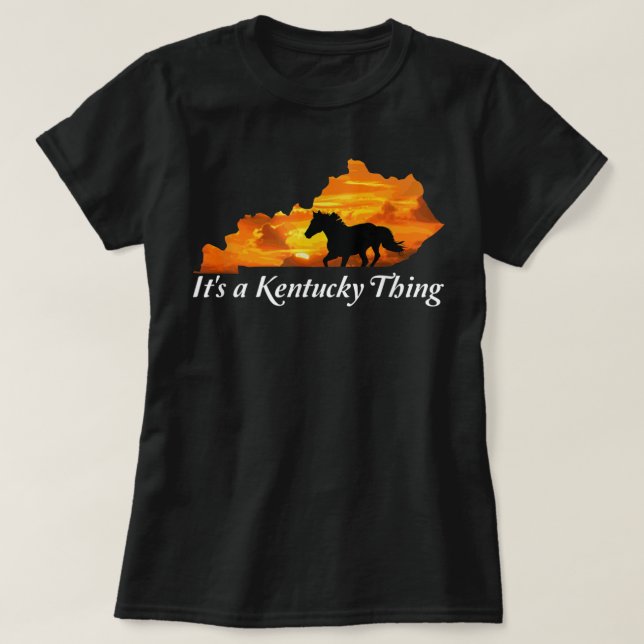 Kentucky Horse Farm Sunrise Derby T-Shirt (Design Front)