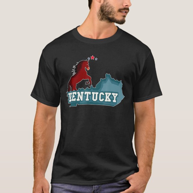 Kentucky Horse Map State T-Shirt (Front)