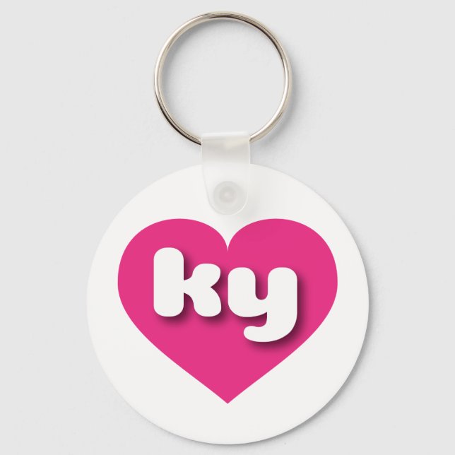 Kentucky hot pink heart - I love ky Key Ring (Front)