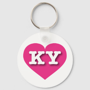 Kentucky Hot Pink Heart - I love KY Key Ring