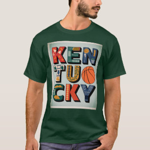 Kentucky Icons Typography Art State Symbols and Hi T-Shirt