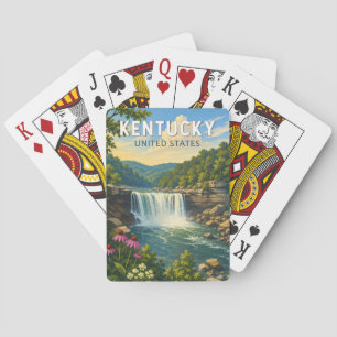 Kentucky Illustration Travel Art Vintage Playing Cards