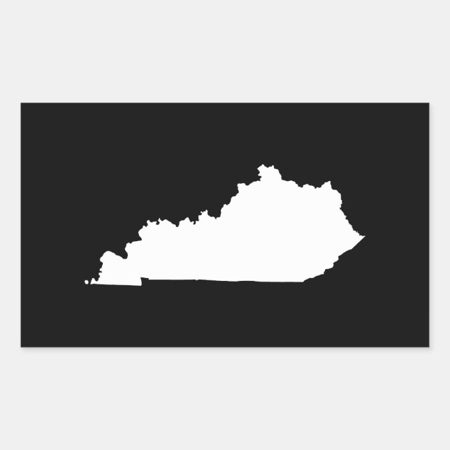Kentucky in White and Black Rectangular Sticker (Front)