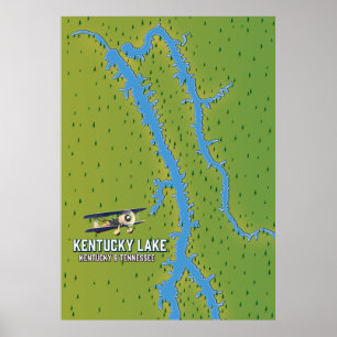 Kentucky Lake USA MAp Poster