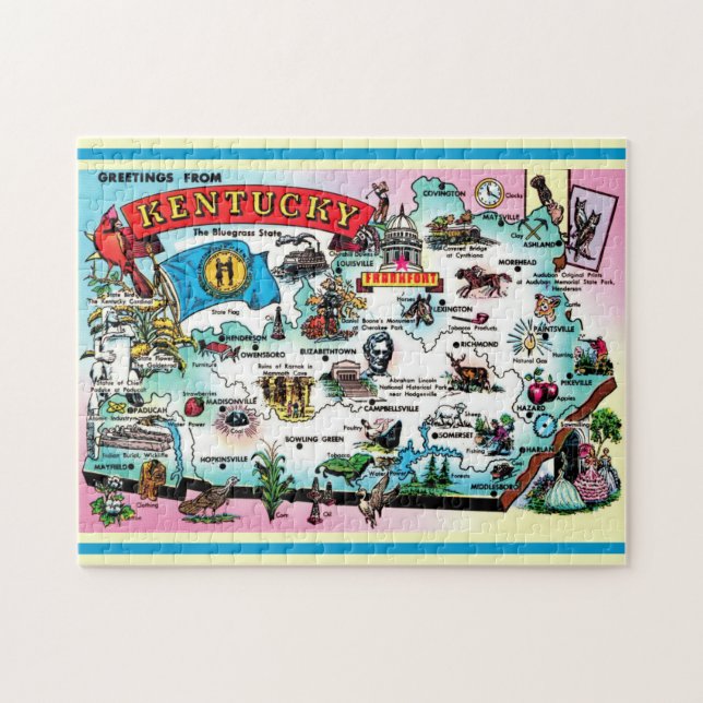 Kentucky Map  Jigsaw Puzzle (Horizontal)
