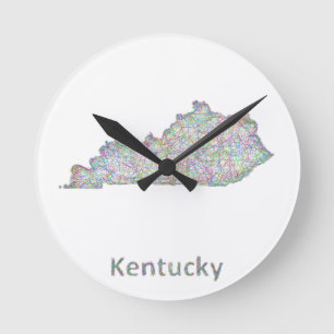 Kentucky map round clock