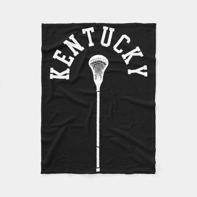 Kentucky Minimalist Vertical Lacrosse Stick Retro  Fleece Blanket (Front)