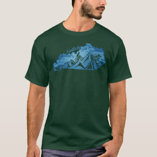 Kentucky Mountain Biking Blues State Outline Bike  T-Shirt