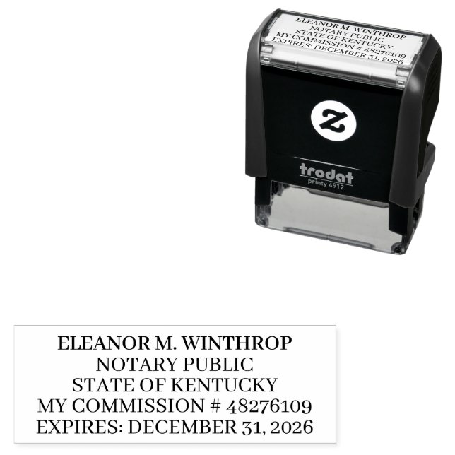 Kentucky Notary Public  Self-inking Stamp (In Situ)