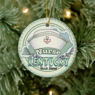 Kentucky Nurse  Ceramic Ornament
