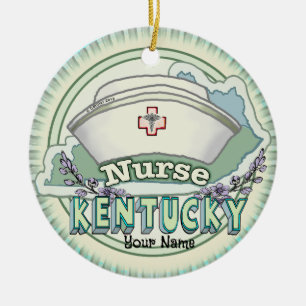 Kentucky Nurse Ceramic Ornament