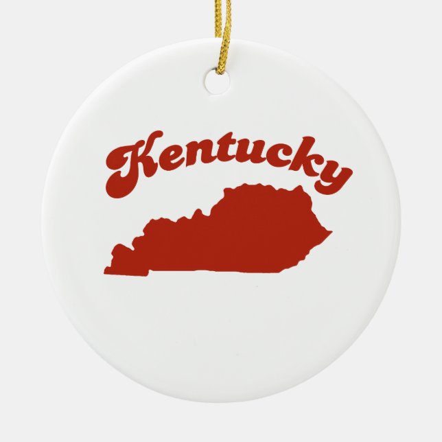 KENTUCKY Red State Ceramic Tree Decoration (Front)