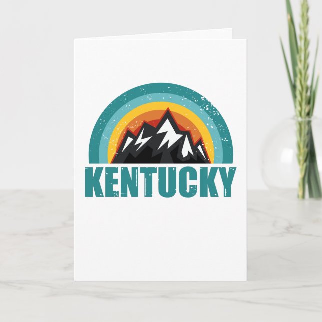 Kentucky Retro Sunset Gifts American States Card (Front)