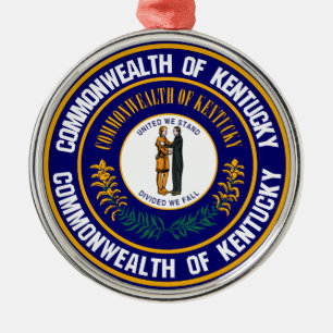 Kentucky Round Emblem Metal Ornament