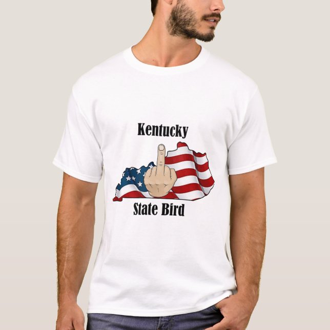 Kentucky state bird t-shirt middle finger flag (Front)