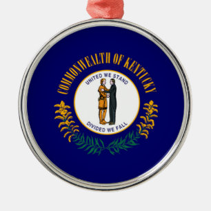 Kentucky State Flag Design Metal Tree Decoration