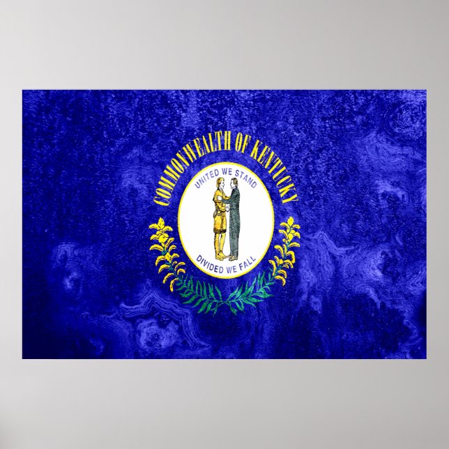 Kentucky State Flag Grunge Poster (Front)