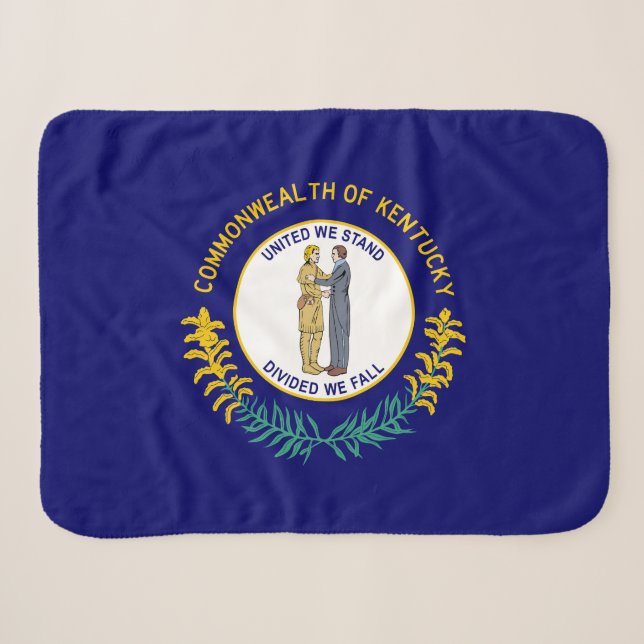 Kentucky State Flag Sherpa Blanket (Front (Horizontal))