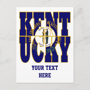 Kentucky state flag text postcard