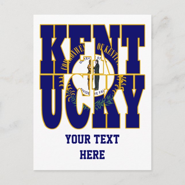 Kentucky state flag text postcard (Front)