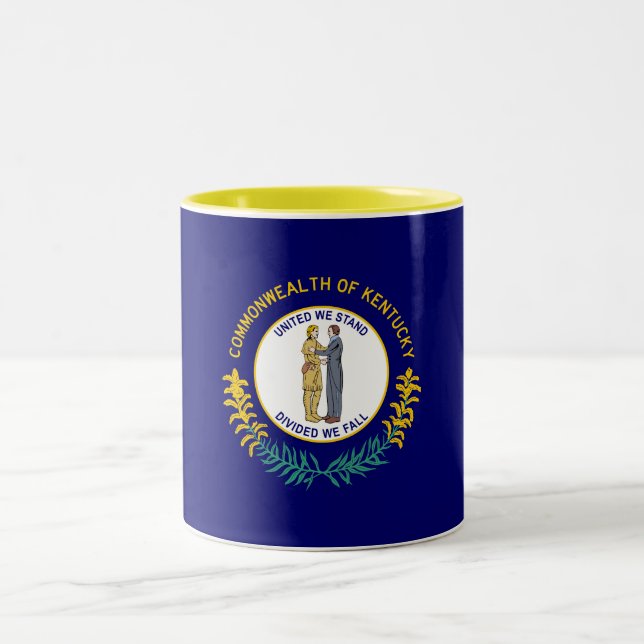 Kentucky State Flag Two-Tone Coffee Mug (Center)