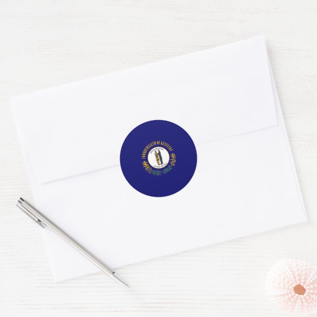 Kentucky State Flag USA Classic Round Sticker (Envelope)