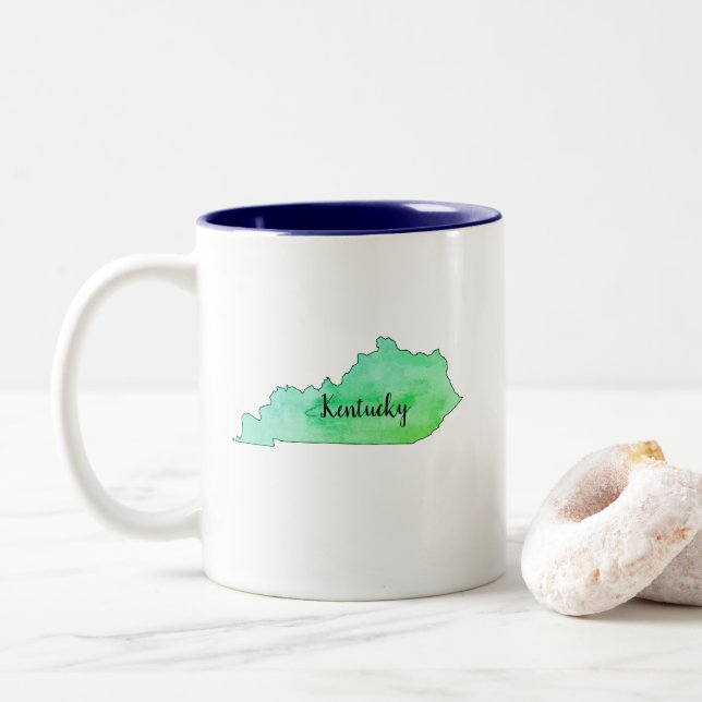 Kentucky State Illustration Two-Tone Coffee Mug (With Donut)