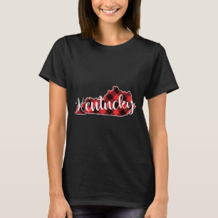 Kentucky State Map Buffalo Plaid Christmas Ky Kent T-Shirt