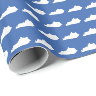 Kentucky State Pattern on Blue Wrapping Paper