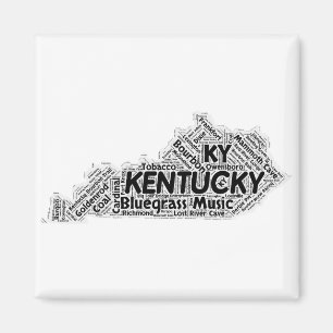 Kentucky State Word Cloud Magnet