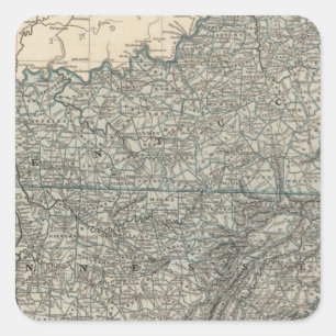 Kentucky, Tennessee 2 Square Sticker