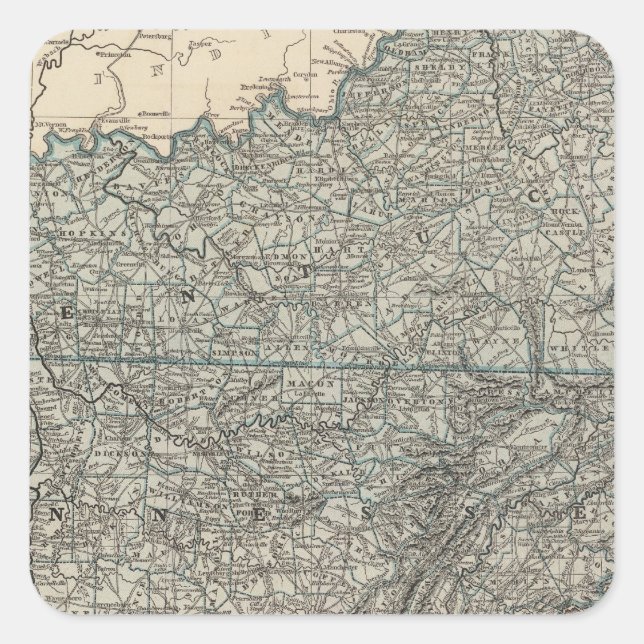 Kentucky, Tennessee 2 Square Sticker (Front)