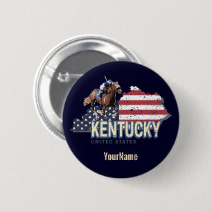 Kentucky United States Retro State Map Vintage USA 6 Cm Round Badge