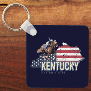 Kentucky United States Retro State Map Vintage USA Key Ring