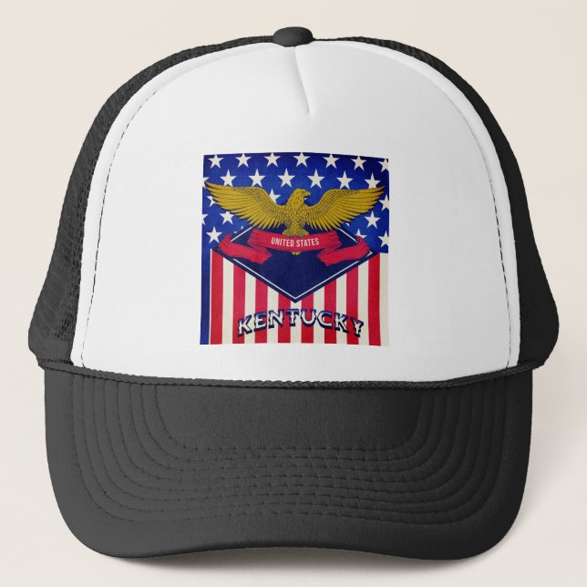 Kentucky USA Flag Trucker Hat (Front)
