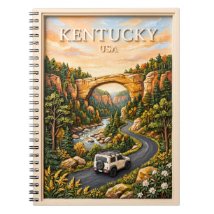 Kentucky USA Road Trip 3D Textured Red River Gorge Notebook