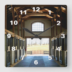 Kentucky View from the Barn Square Wall Clock